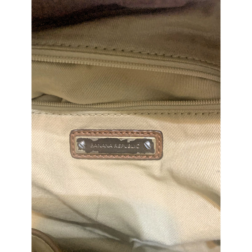 Banana Republic Large Cow Leather Hobo Bag 4 pockets Whipstitch Braided Strap - Picture 9 of 12